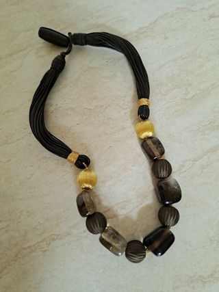 Collana vintage nera e oro