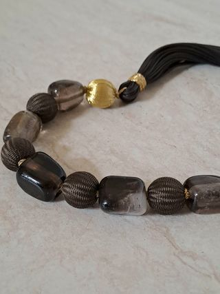 Collana vintage nera e oro