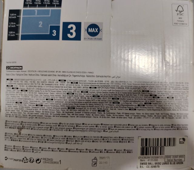 Balón de Gimnasia Azul Nuevo