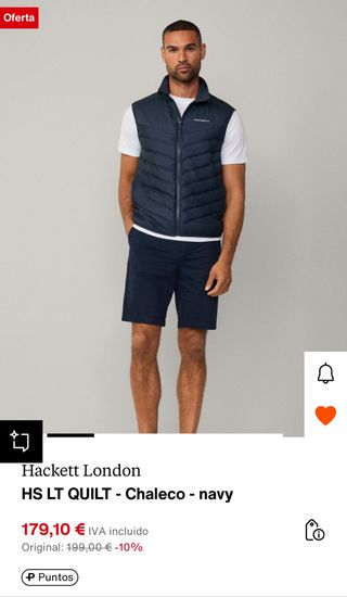 Chaleco Hackett Azul Nuevo con Etiquetas