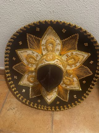 Sombrero Mariachi Verde y Dorado.