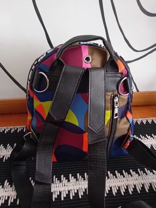 Mochila estampada multicolor