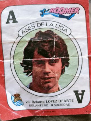 Estampita Roberto López Ufarte Ases de la Liga