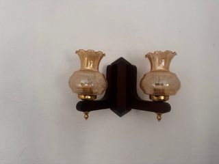 Apliques de pared antiguos madera y cristal
