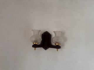 Apliques de pared antiguos madera y cristal