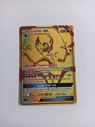 Carta Pokémon Lunala GX 172/156 UR Dorada
