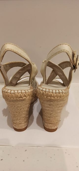 Sandalias Cuña Blancas Talla 38