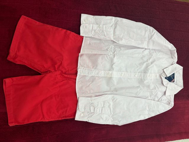 Pantalón corto niño rojo