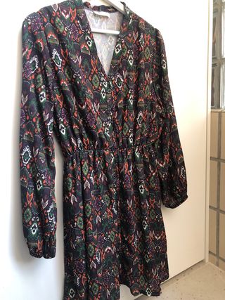 Vestido estampado manga larga
