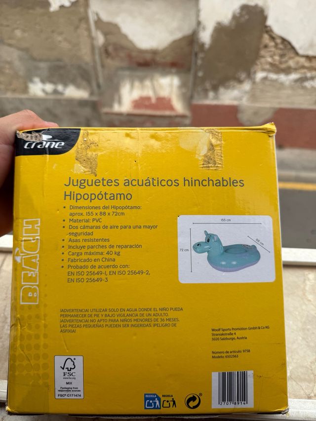 Gioco d'acqua gonfiabile Crane Hippopotamus