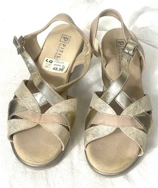 Sandalias Pitillos Doradas Talla 40
