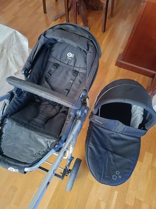 Carro de bebé negro + regalos
