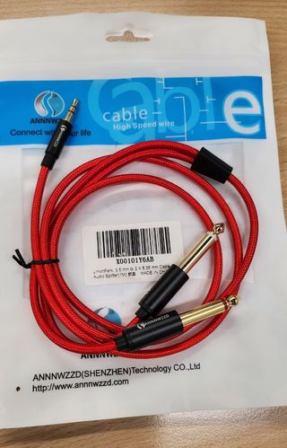 Cavo Jack 3.5mm a 6.35mm Doppio 1 Metro