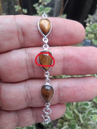 Pulsera de Ojo de Tigre en Plata Ley 