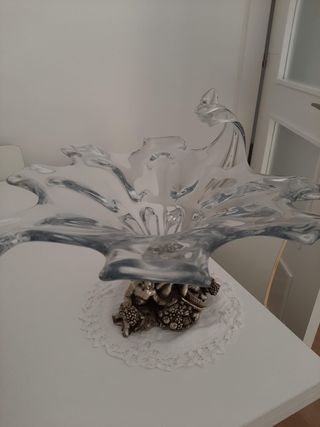 Centro de mesa cristal y metal