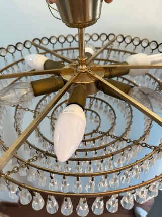 Lámpara de Techo Vintage Cristal y Metal