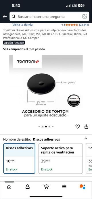 TomTom Discos Adhesivos para Salpicadero