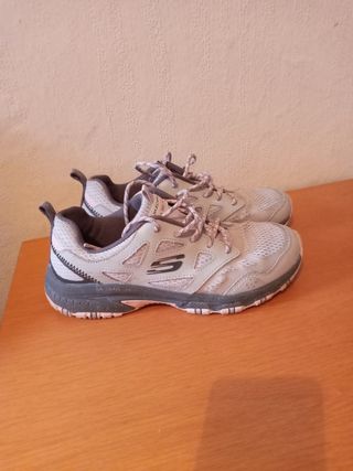 Zapatillas Skechers Mujer Gris y Rosa