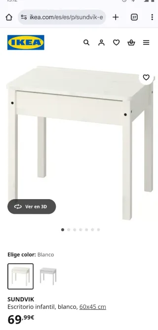 Pupitre infantil IKEA blanco