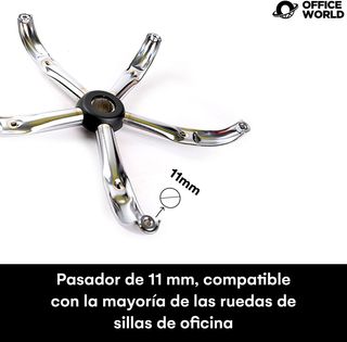 Base giratoria para silla de metal plateado