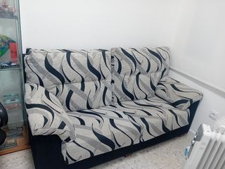 Sofá de 3 plazas gris y negro