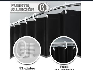 Cortina de ducha negra 2m x 2m