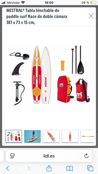 Tabla Paddle Surf Hinchable Mistral Race
