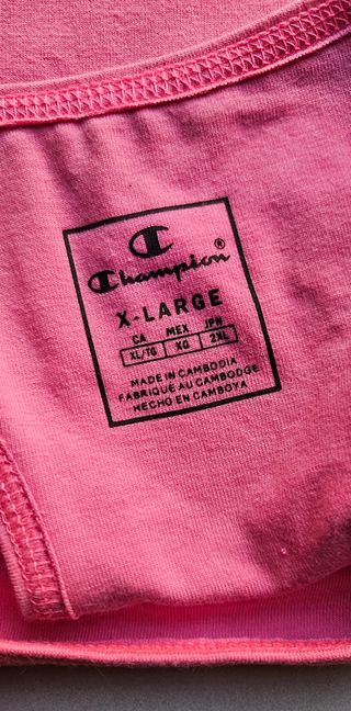 Champion Top Sportivo Rosa Taglia XL