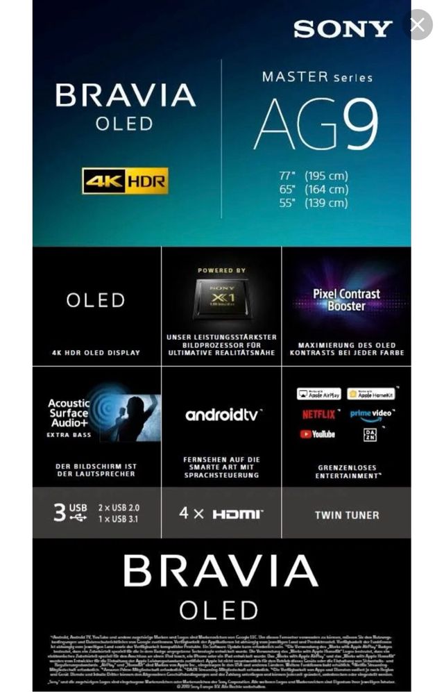 TV Sony Bravia OLED 65 Master Series
