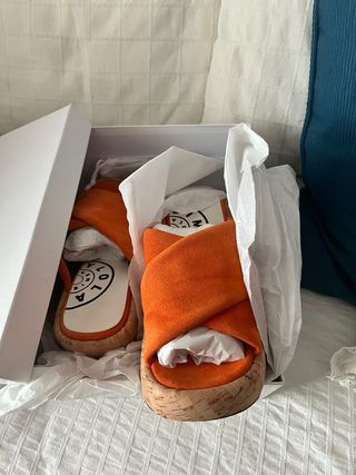 Sandalias Bimba y Lola Naranja Piel Nuevas