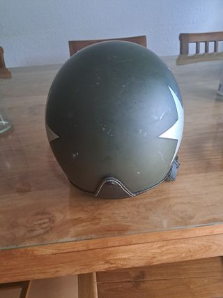 Casco Jet Verde Estilo Vintage