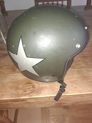 Casco Jet Verde Estilo Vintage