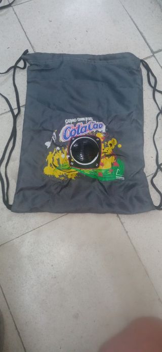 Mochila de cuerda con altavoz Colacao