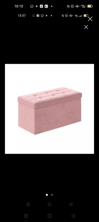 Pouf contenitore rosa in tessuto