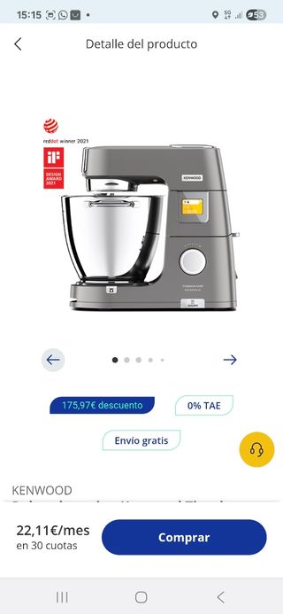 Amasadora Kenwood Titanium Chef