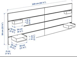 Cabecero NORDLI Ikea Blanco para cama de 140 a 160
