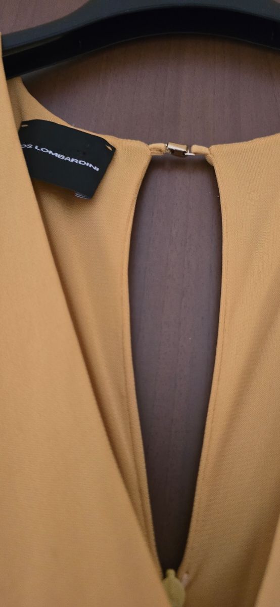 Abito giallo lungo in seta