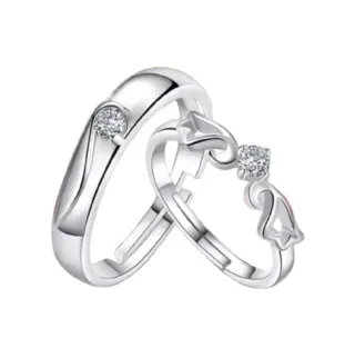 Anillos de Compromiso Plata  con Circonios