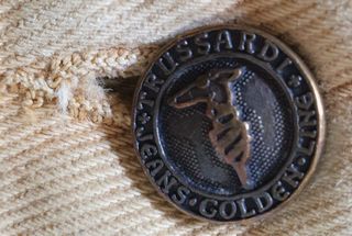 Calças Trussardi Vintage Retas Bege Tamanho 38/40