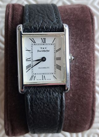 Reloj Paul Choffat Tank Cuero Negro