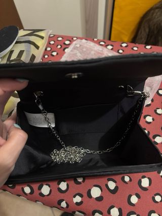 Pochette donna nera con strass