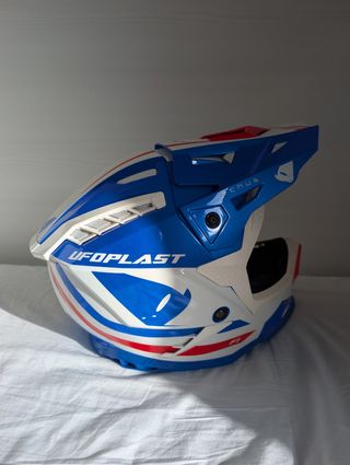 Casco Motocross Ufo Plast Echus XL Blu/Ros