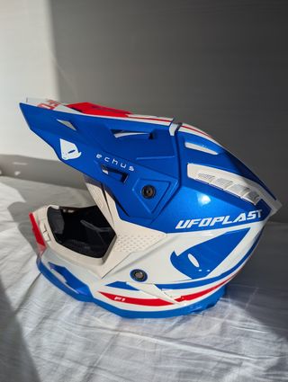 Casco Motocross Ufo Plast Echus XL Blu/Ros