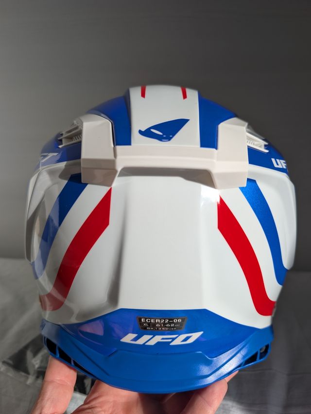 Casco enduro Moto cross Ufo Plast Echus XL Blu/Ros