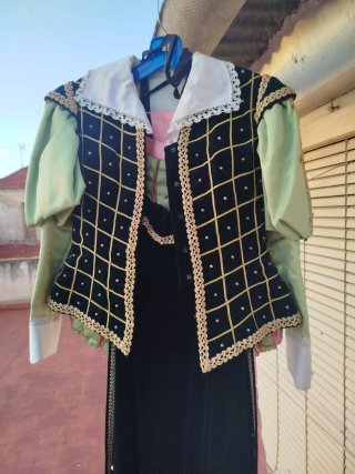 Traje Moros y Cristianos Negro/Verde