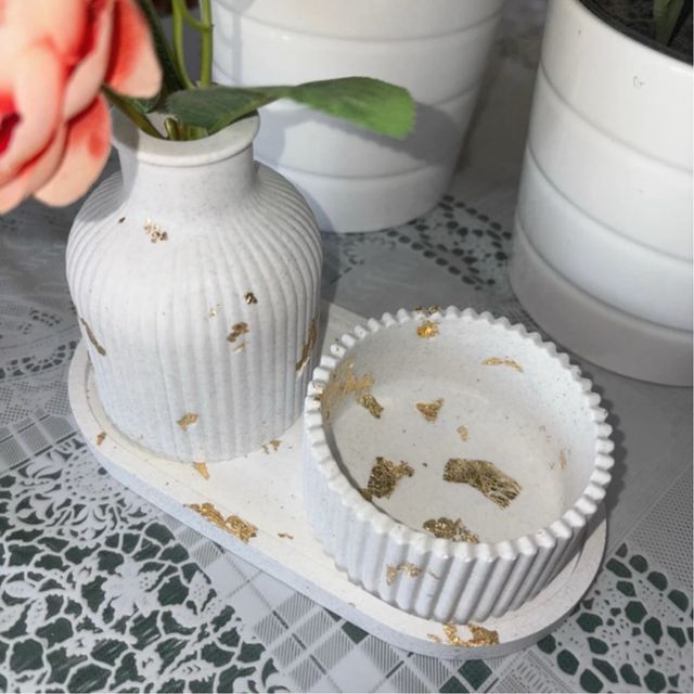 Set decorativo casa oro e bianco