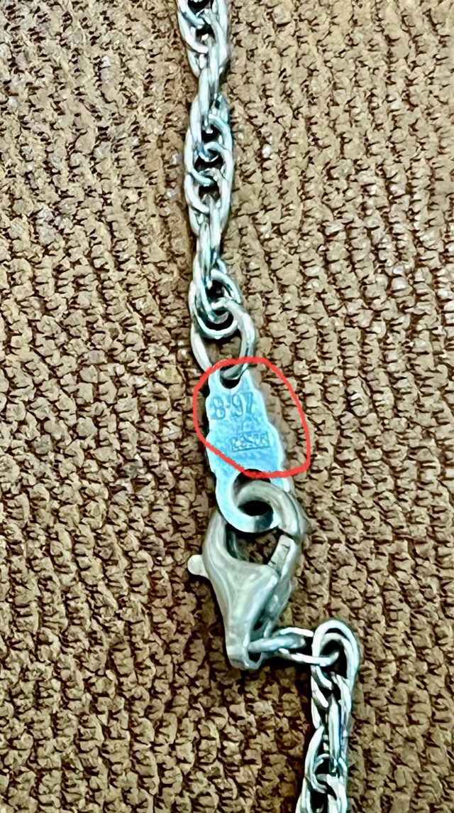 Cadena larga de plata