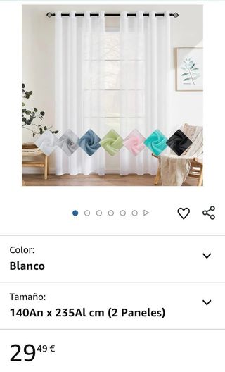 Pack de 2 cortinas poliéster 140 x 235 cm