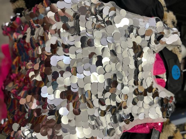 Chaleco de fiesta lentejuelas plateadas. Talla 10