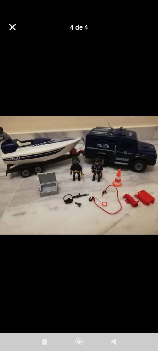 Playmobil Barco y Camión Policía